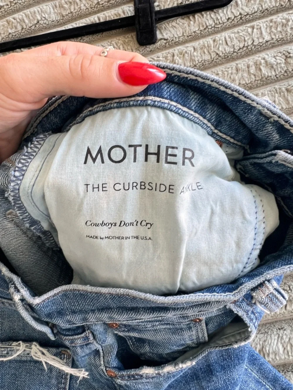 MOTHER The Curbside Ankle Jean Cowboys Don't Cry- Size 26 - Picture 10 of 14